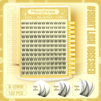 Lash Clusters Natural Eyelash Clusters 8-12MM Wispy Lash Extensions C Curve Individual Lashes Clear Band Cluster Lashes Clean Makeup DIY Lash Pack (Short Ver.) - Available at All In One Marketplace Canada