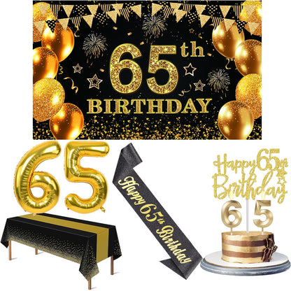 YeohJoy 65th Birthday Decorations for Men Women Black Gold 🍁 All In One Marketplace Canada