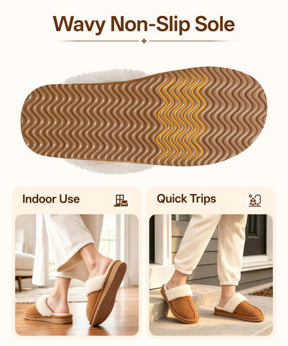 Litfun Fuzzy Memory Foam Slippers for Women Indoor Outdoor House Shoes 🍁 All In One Marketplace Canada