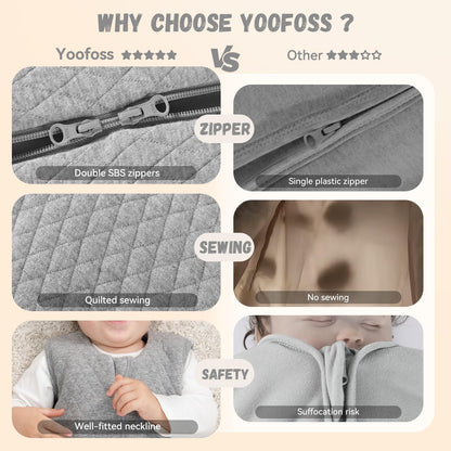 Yoofoss Baby Sleep Sack 6-12 Months, 2.5 TOG Quilted Winter Wearable Blanket Thickened Baby Sleeping Bag 2-Way Zipper Toddler Sleeping Sack Warm Comfy (Medium) 🍁 All In One Marketplace Canada