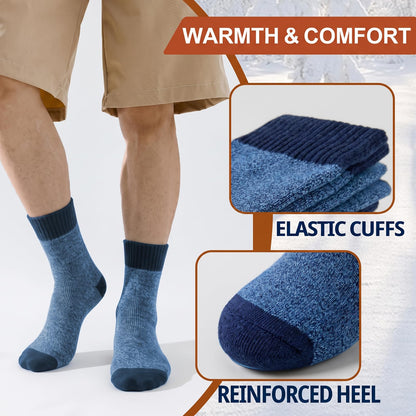 VoJoPi 5 Pairs Warm Wool Socks for Mens, Thermal Cushioned Sport Work Cozy Boot Winter Socks, One size 🍁 All In One Marketplace Canada