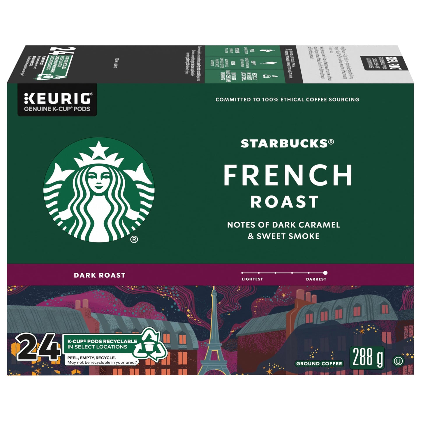 Starbucks French Roast K-Cup Pods, Dark Roast Coffee, 24 Count