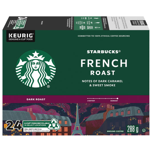 Starbucks French Roast K-Cup Pods, Dark Roast Coffee, 24 Count