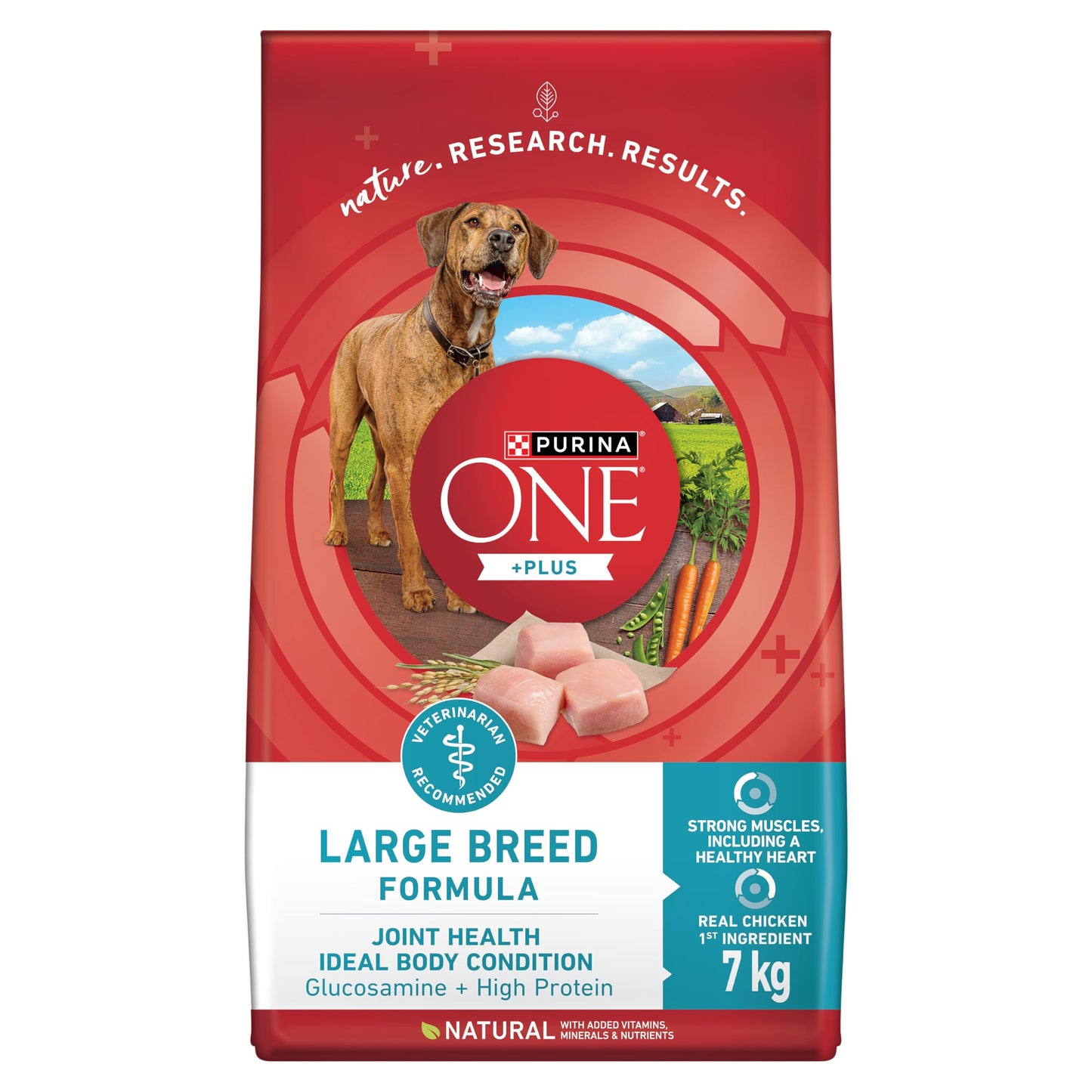 Purina ONE Dry Dog Food, +Plus Large Breed with Chicken - 7 kg Bag (1 Pack)