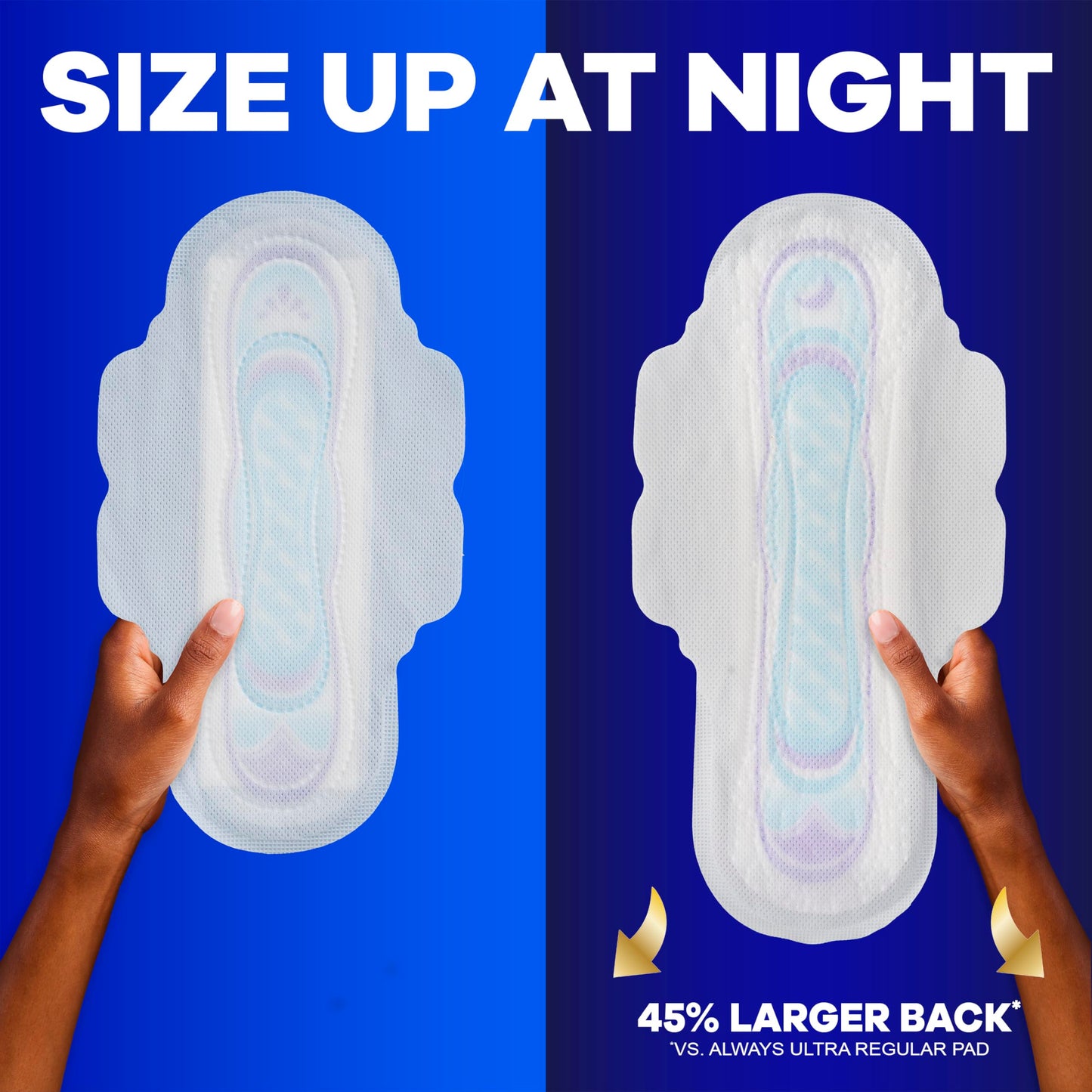 Always Ultra Thin Feminine Pads with Wings for Women, Size 4, Overnight Absorbency, Unscented, 96 Count