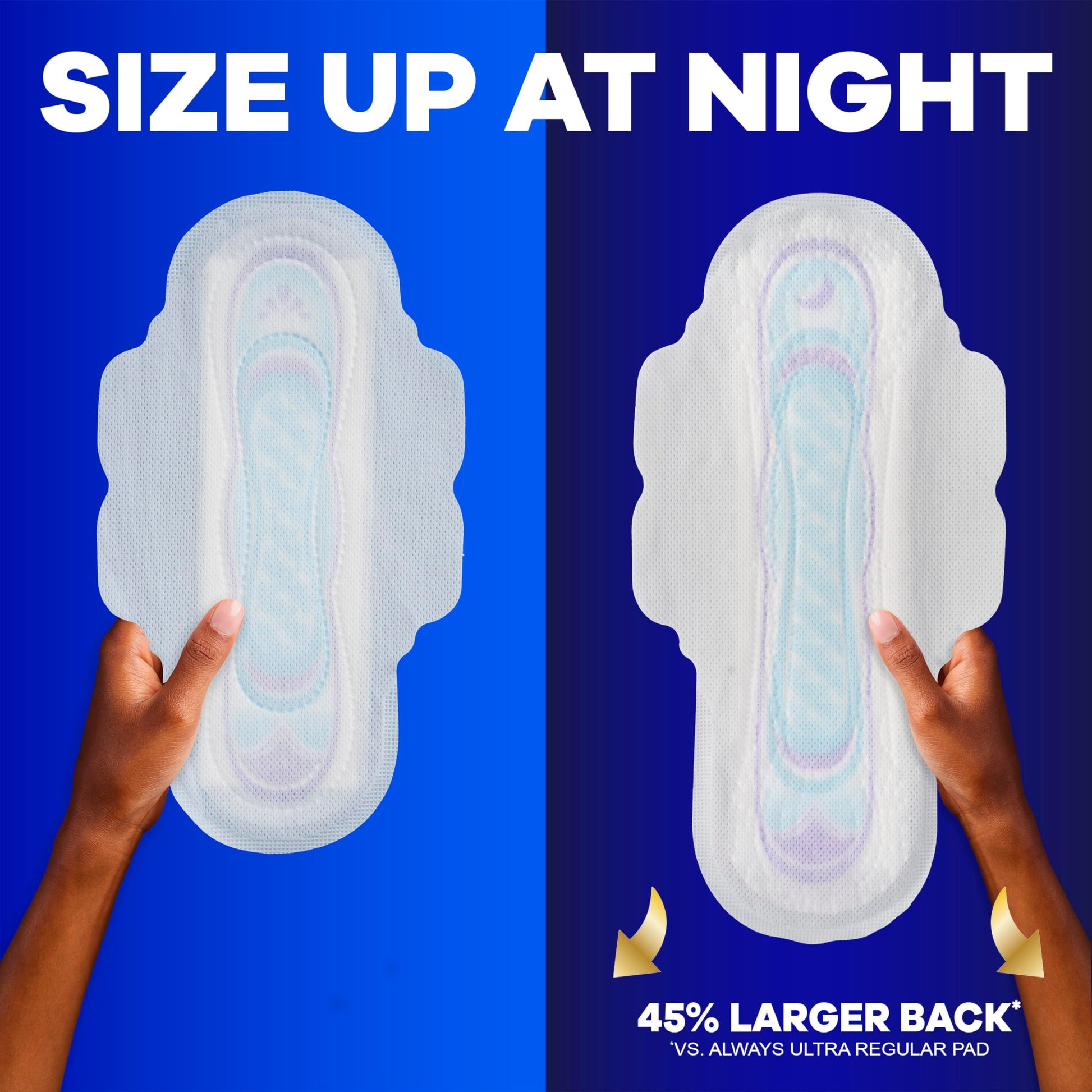 Always Ultra Thin Feminine Pads with Wings for Women, Size 4, Overnight Absorbency, Unscented, 96 Count
