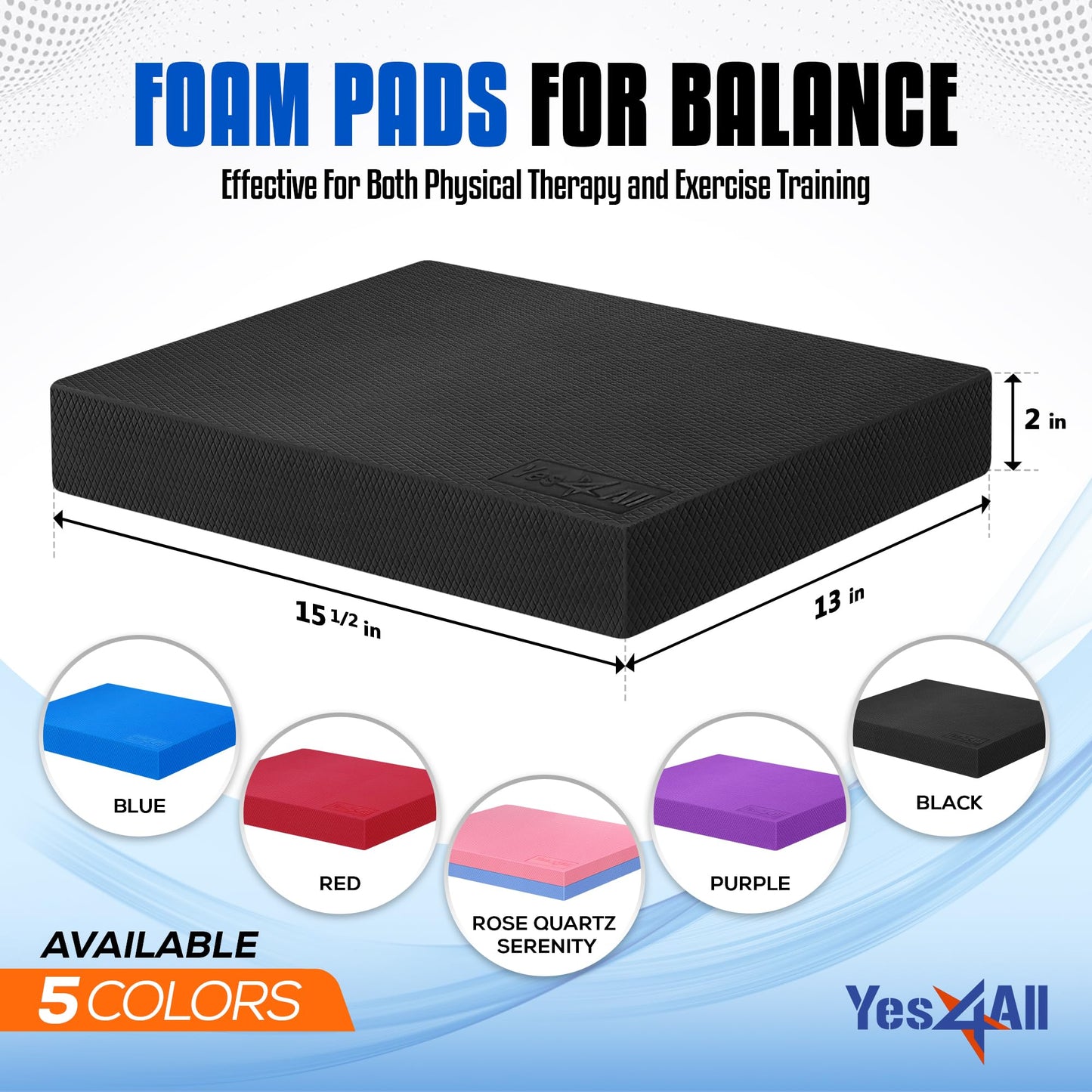 Yes4All Balance Pad, Nonslip TPE Foam Pad with Upgraded Sizes - L, XL, XXL Balance Mat for Fitness, Yoga, Pilates & Stability Training - Multicolor Options - L, Black, Single 🍁 All In One Marketplace Canada