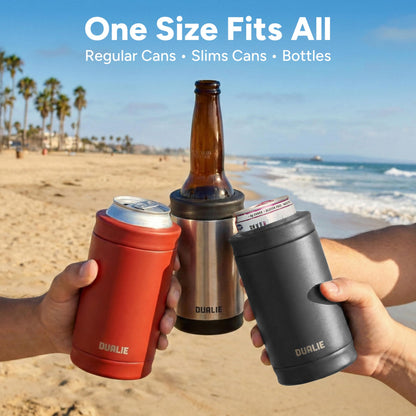 DUALIE 3 in 1 Insulated Can Cooler - Universal Size for 12 oz Cans, Slim Cans, and Bottles - 10+ Colors Available 🍁 All In One Marketplace Canada