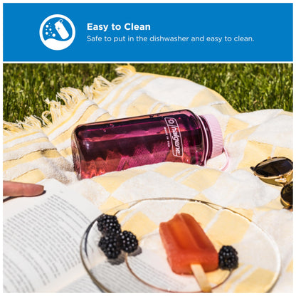 Nalgene 32 oz Wide Mouth Water Bottle BPA-Free, Durable & Leak Proof, Lightweight Bottle for Hiking & Gym, Work & Travel, Cherry Blossom