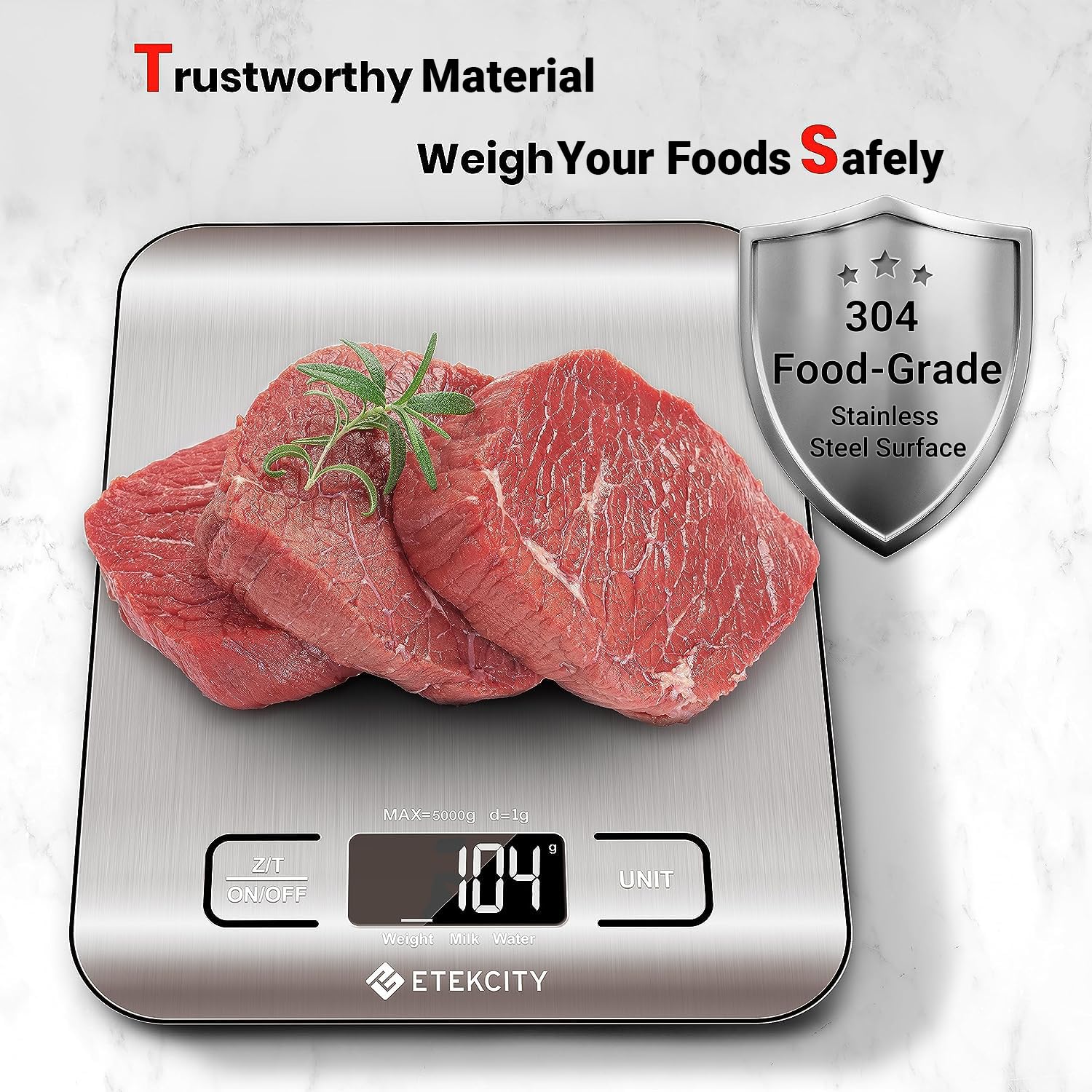 Etekcity Food Kitchen Scale, Digital Grams and Ounces for Weight Loss, Baking, Cooking, Keto and Meal Prep, Postal Parcel, Small, 304 Stainless Steel