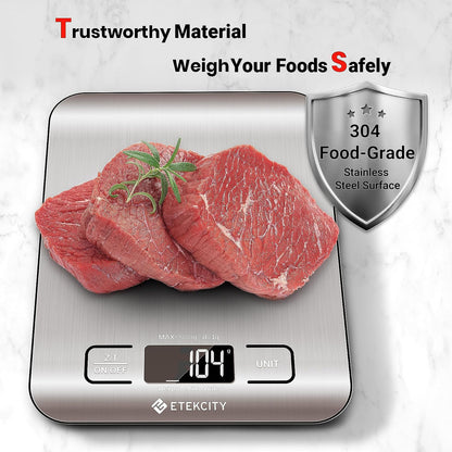 Etekcity Food Kitchen Scale, Digital Grams and Ounces for Weight Loss, Baking, Cooking, Keto and Meal Prep, Postal Parcel, Small, 304 Stainless Steel