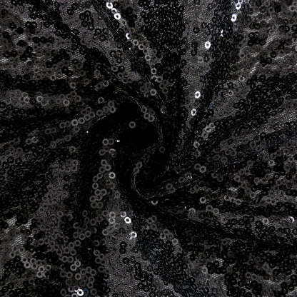 B-COOL Black Sequin Table Runner 4 Pack 12x72Inch Glitter Halloween Decoration Sparkly Black Table Fabric for Graduation Holiday Birthday Outdoor Dining Party Decoration