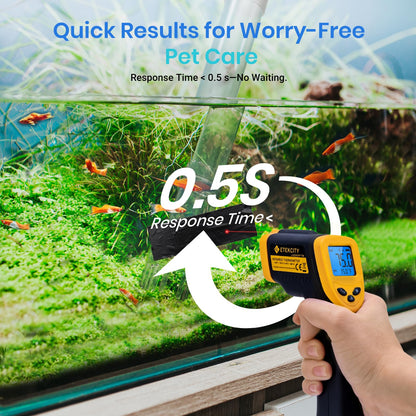 Etekcity Lasergrip 1080 Laser Thermometer Digital Infrared Thermometer Temperature Gun for Kitchen Cooking BBQ Grill and Bath Water, -58℉~1130℉ (-50℃～610℃), Yellow and Black