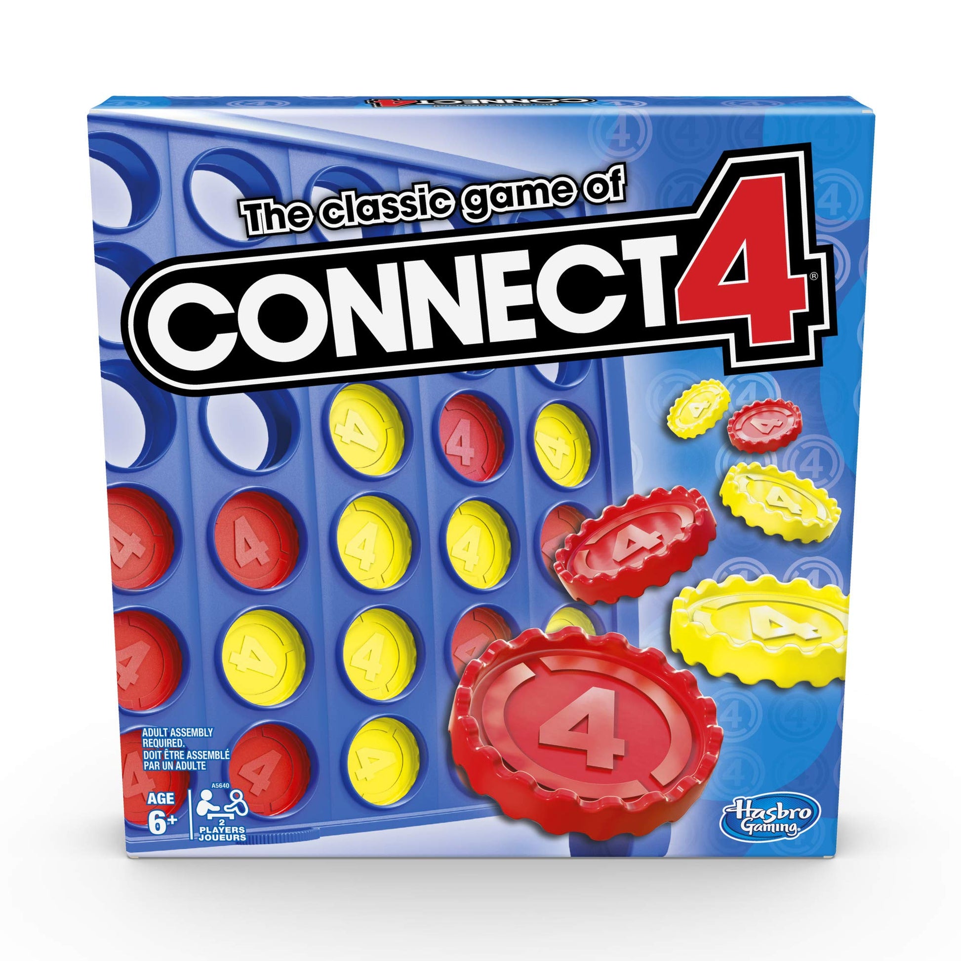 Connect 4 Classic Grid Board Game, 4 in a Row Game, Strategy Board Games for Kids, 2 Player Board Games for Family and Kids, Ages 6 and Up
