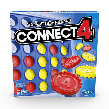 Connect 4 Classic Grid Board Game, 4 in a Row Game, Strategy Board Games for Kids, 2 Player Board Games for Family and Kids, Ages 6 and Up