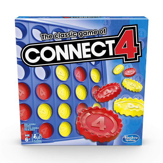 Connect 4 Classic Grid Board Game, 4 in a Row Game, Strategy Board Games for Kids, 2 Player Board Games for Family and Kids, Ages 6 and Up