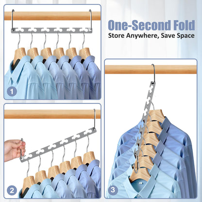 Space Saving Hangers, Magic Closet Organizer for Winter Coats & Spring Seasonal Storage, Heavy Duty Hanger Rack Holds 30Lbs, Apartment Dorm Small Closet Essentials, 8 Pack 🍁 All In One Marketplace Canada