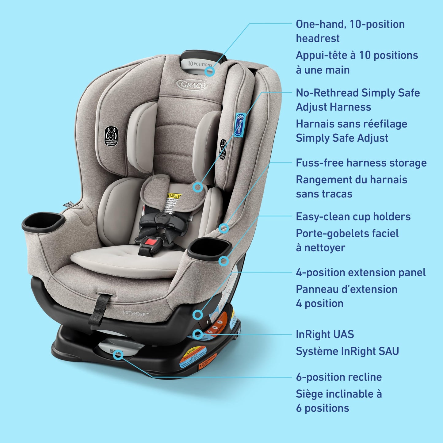 Graco Extend2Fit Convertible Car Seat, Ashten