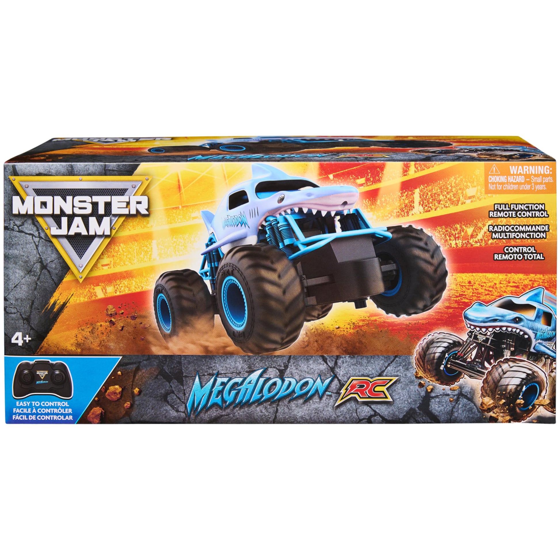 Monster Jam, Official Megalodon Remote Control Monster Truck, 1:24 Scale, 2.4 GHz, for Ages 4 and Up