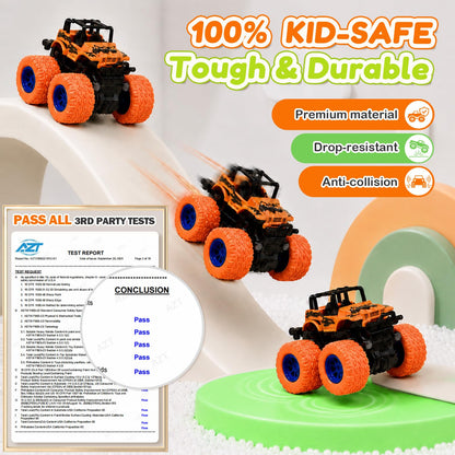 Monster Truck Toys, 4 Pack Friction Powered Toy Cars Push and Go Truck Toys for Toddlers Kids Ages 2-4 3-5 4-7 Best Christmas Birthday Gift Party Favors for Boys and Girls 2 3 4 5 6 7 Year Old 🍁 All In One Marketplace Canada