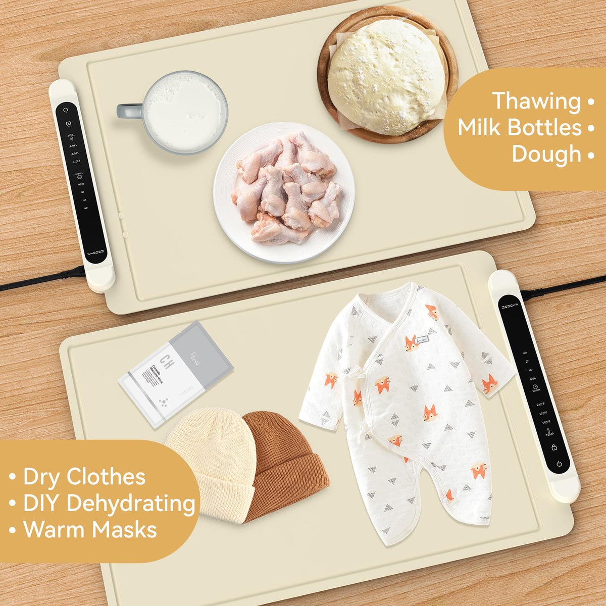 Food Warming Mat Electric Tray: Adjustable Silicone Heating Pad with 3 Temperature Settings 4 Timer Function Portable Roll Up Hot Plate for Buffets Party Gatherings Kitchen Warmer Countertop Holiday 🍁 All In One Marketplace Canada