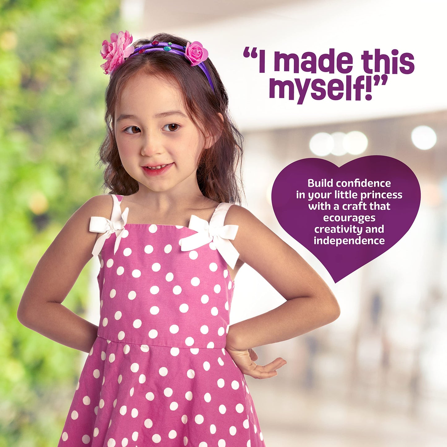 Headband Making Kit for Girls - Make Your Own Fashion Headbands for Kids - DIY Hair Accessories Set - Arts & Crafts Gift for Ages 5-12 Year Old Girl - Little Children's Art & Craft Gifts