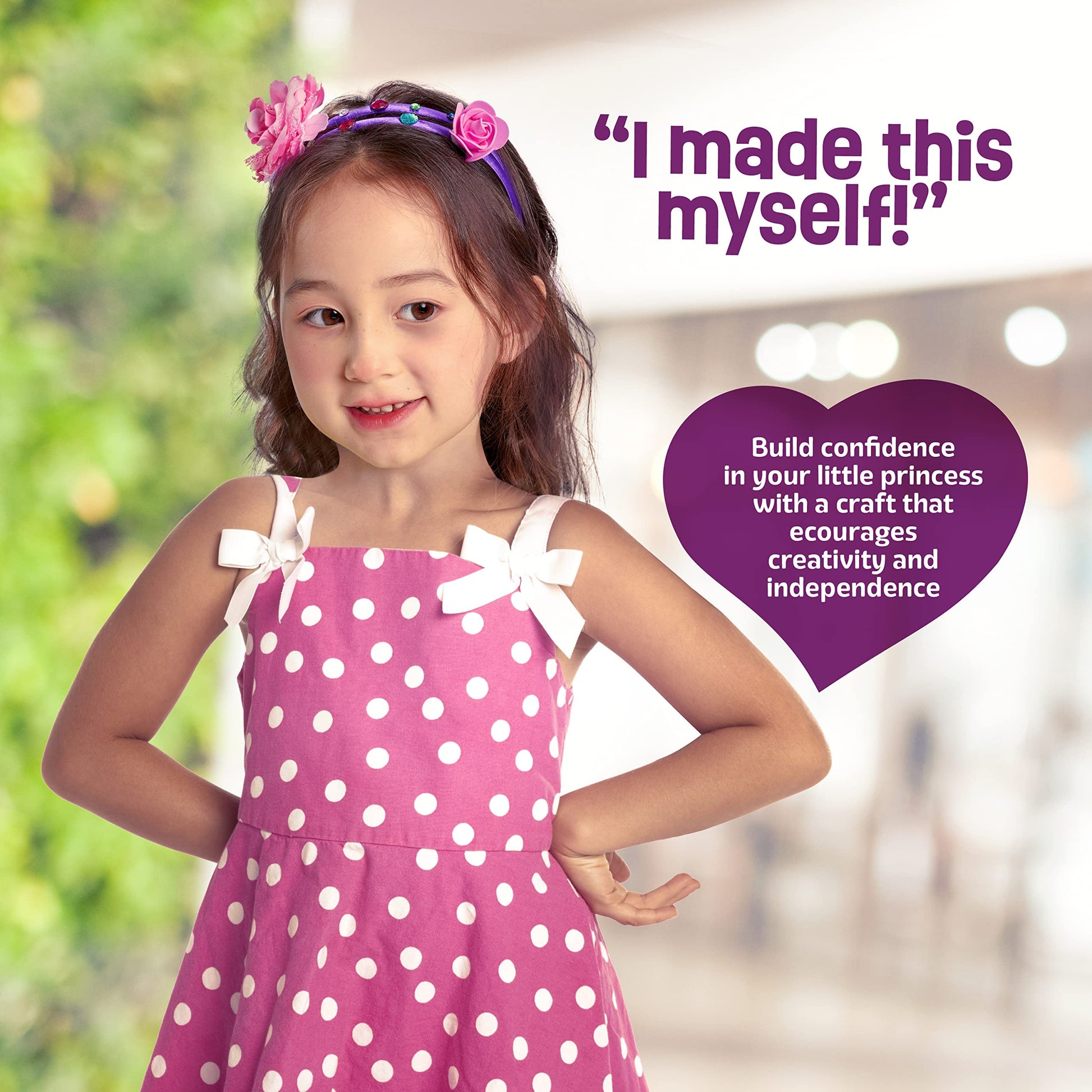 Headband Making Kit for Girls - Make Your Own Fashion Headbands for Kids - DIY Hair Accessories Set - Arts & Crafts Gift for Ages 5-12 Year Old Girl - Little Children's Art & Craft Gifts