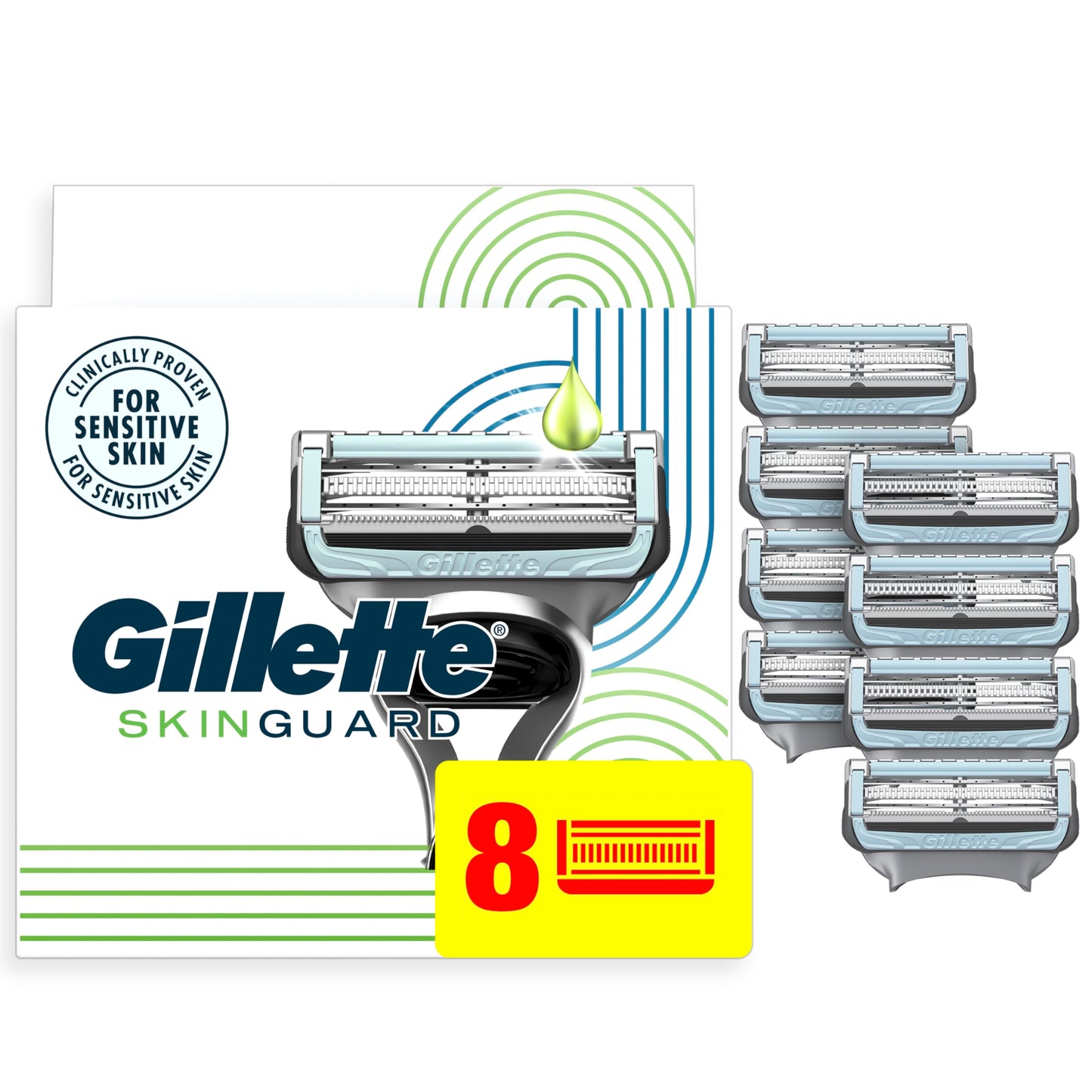 Gillette Skinguard Men's Razor Blade Refill, 8 Blade Refills - Available at All In One Marketplace Canada