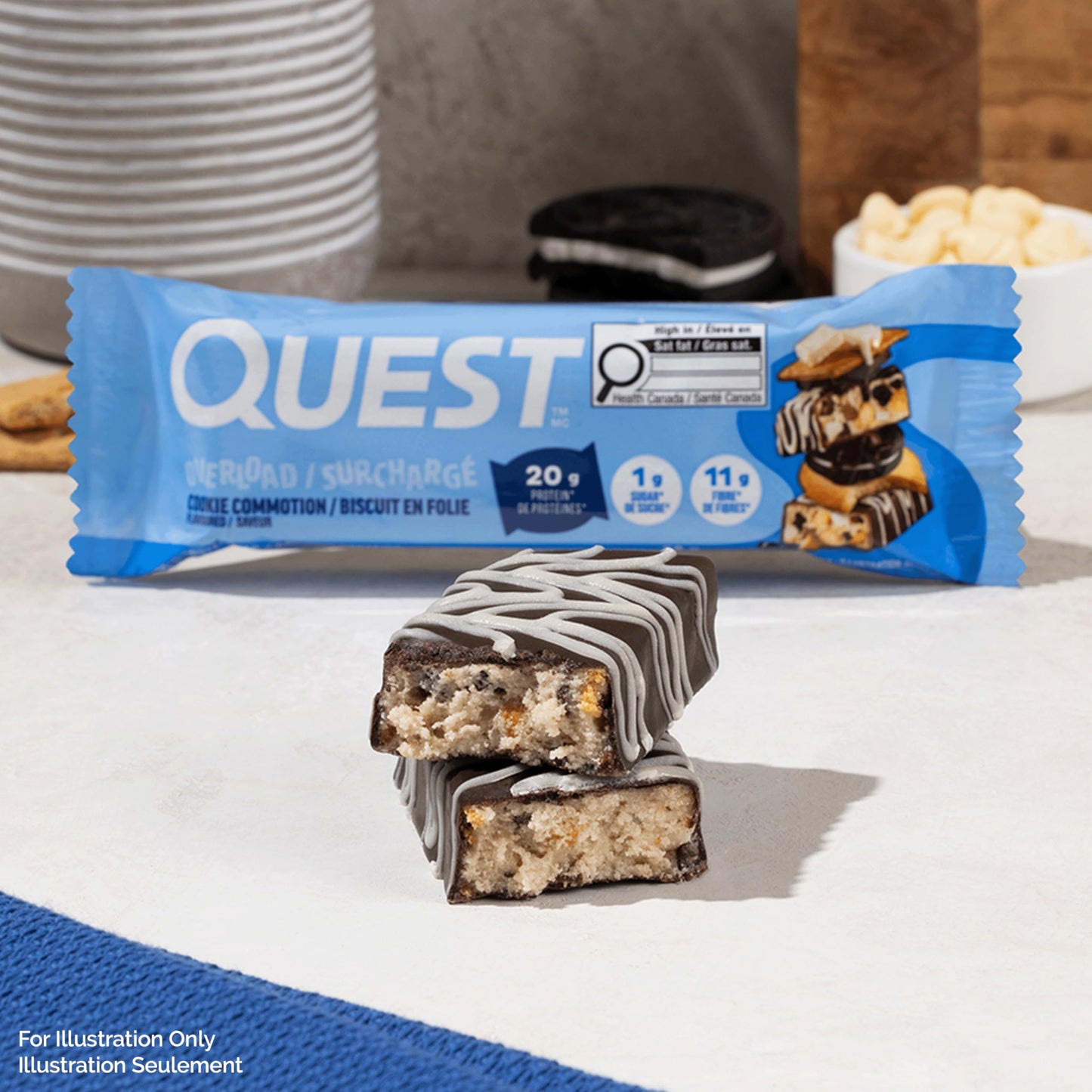 Quest Nutrition Overload Protein Bar, Cookie Commotion Flavour, Protein Bars, Gluten Free, 12ct 🍁 All In One Marketplace Canada
