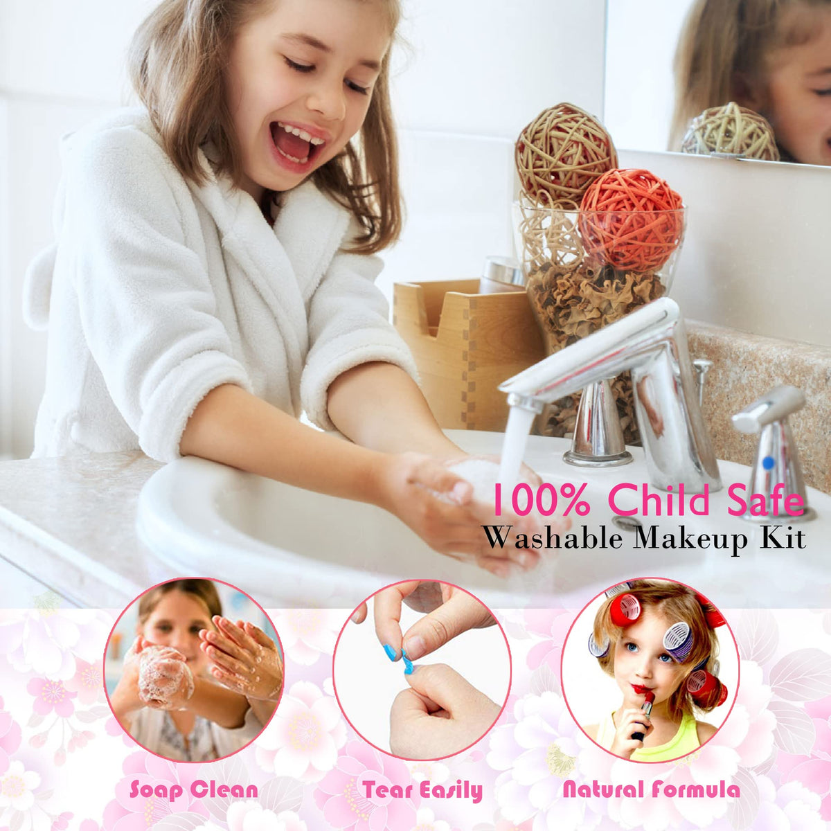 Kids Makeup Kit Toys for Girls - Kids Toys Washable Real Girls Make Up Set Princess Little Girl Makeup,Children Pretend Play Makeup Set Toddler Girls Toys for Age 3-12 Christmas Birthday Gifts 🍁 All In One Marketplace Canada