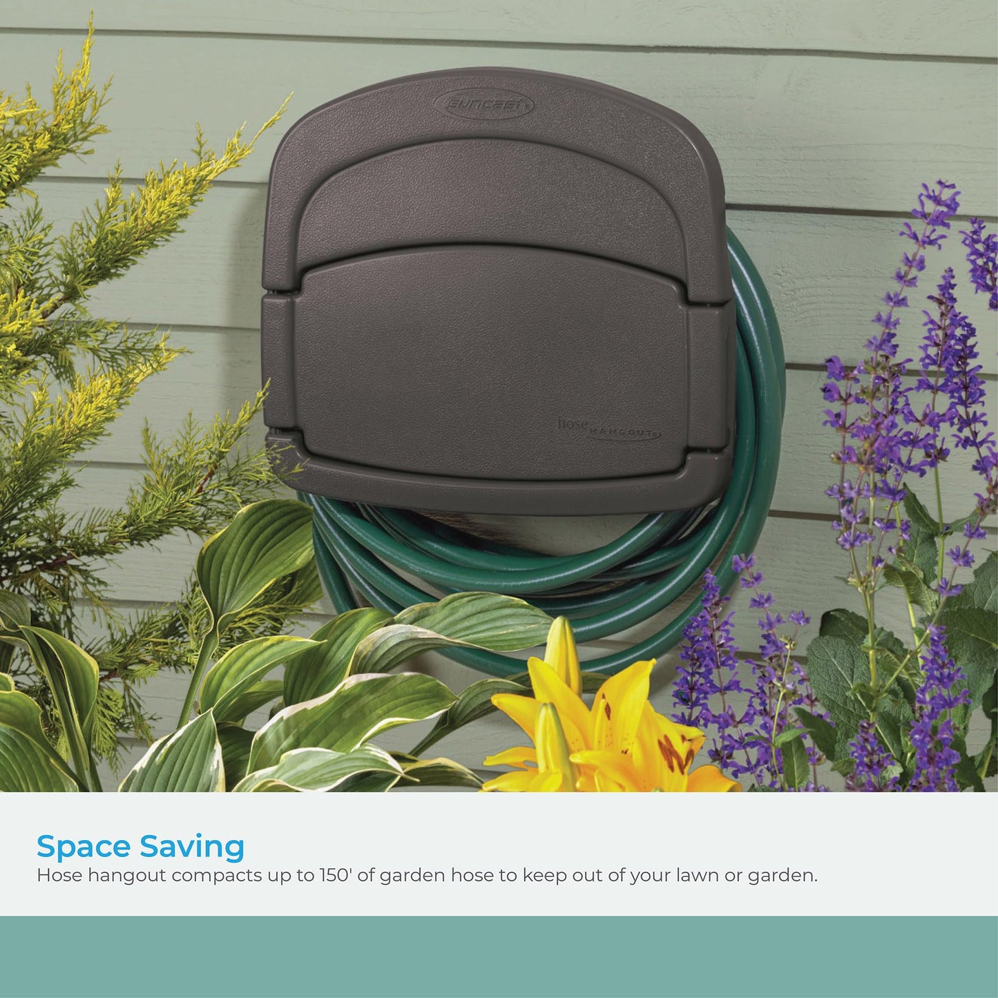 Suncast DHH150ST Deluxe Hangout Hose Hanger,Stoney Gray,1 Count (Pack of 1) - Available at All In One Marketplace Canada