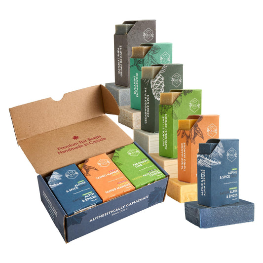 Crate 61, Vegan Natural Bar Soap, Handmade Soap With Premium Essential Oils, Cold Pressed Face And Body Bar Soap For Men And Women 6 Pack (For Him) - Available at All In One Marketplace Canada