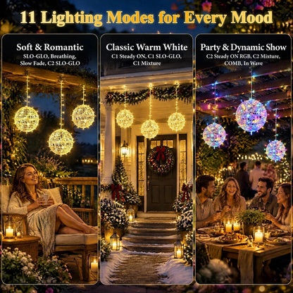 Fairdeer 8 Pack 7.9" Outdoor Christmas Balls, Warm White & Multicolor 🍁 All In One Marketplace Canada