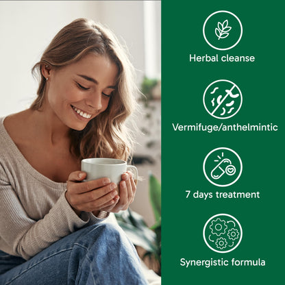 Organika Antiparasitic Capsules with Wormwood & Black Walnut Hull | Herbal Cleanse for Intestinal & Digestive Health | 7-Day Protocol | Traditional Botanical Formula | 56vcaps - Available at All In One Marketplace Canada