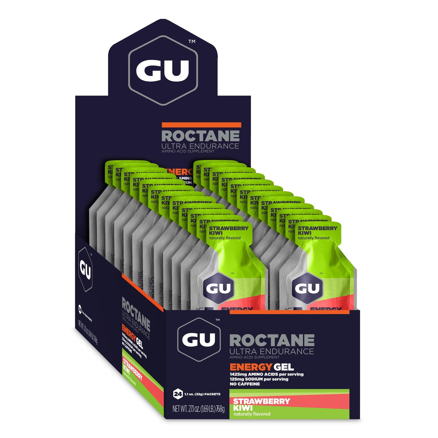GU Roctane Ultra Endurance Energy Gel - Strawberry Kiwi (24 Pack)