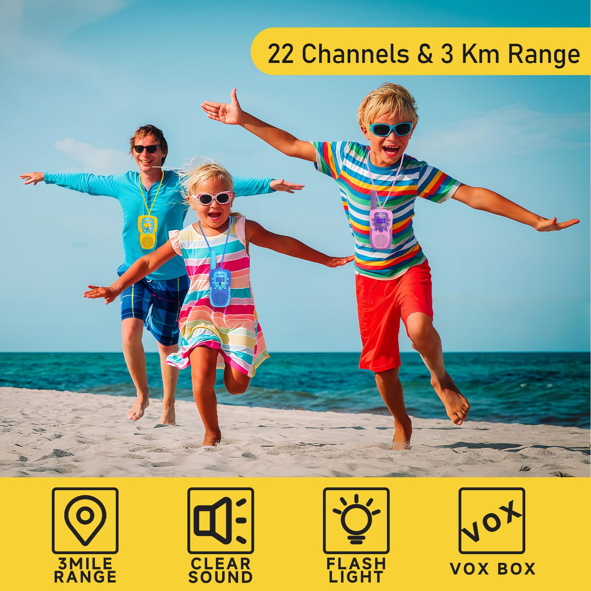 Walkie Talkies for Kids 3 Pack, Outdoor Toys for 3-7 Year Old Boy Girl Christmas Birthday Gifts, for Outdoor Games Camping 🍁 All In One Marketplace Canada