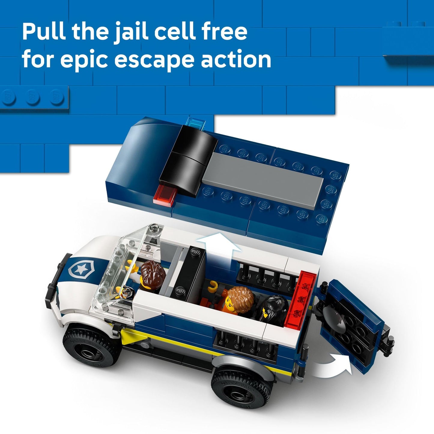 LEGO City Police Prisoner Transport Van Building Toy for Boys & Girls - Pretend Play Toys for Kids, Ages 6+ - W/Police Officer & 2 Crook Minifigures - Gift Idea for Birthdays - 60479