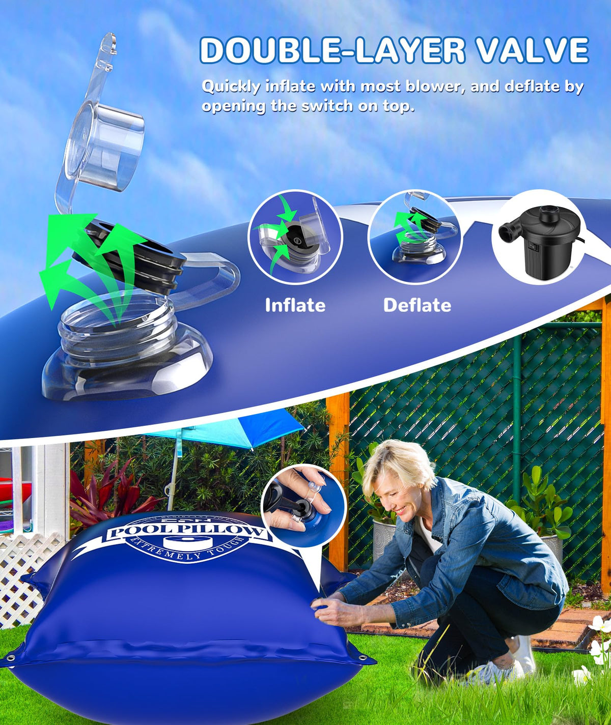EPN Pool Pillows for Above Ground Pools, 6 x 6 Ft, Pool Winterizing Pillow 🍁 All In One Marketplace Canada