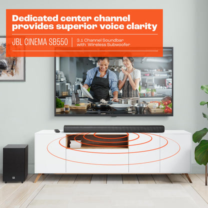 JBL Cinema SB550-3.1 Channel Soundbar with Wireless Subwoofer and Dolby Audio, 250W, HDMI ARC and Wireless Bluetooth Streaming 🍁 All In One Marketplace Canada