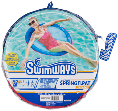 SwimWays Spring Float Premium Papasan Pool Lounger, Inflatable Pool Floats Adult with Fast Inflation for Ages 15 & Up SwimWays