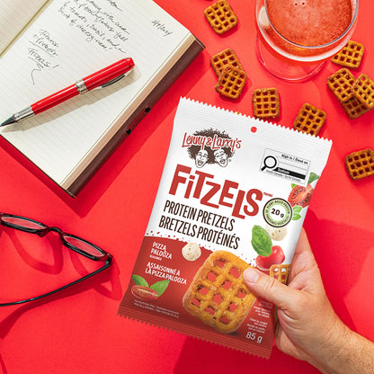 Lenny & Larry's Pizza Palooza FITZELS – Savory Pretzel Snacks Incredibly Tasty High Protein, Salty, Vegan, 20 g of Plant Based Protein (eight) Bags, 85 g Each Lenny & Larry's