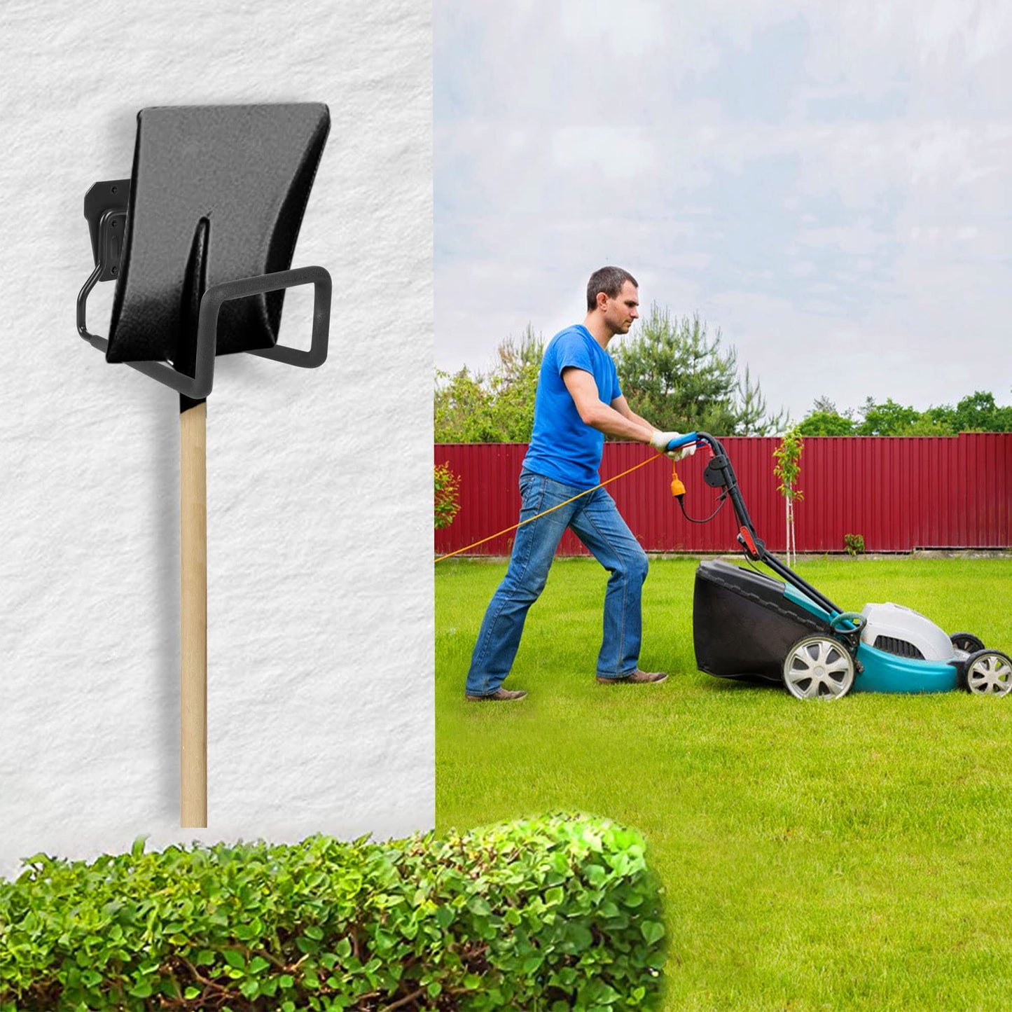 Metal Garden Hose Holder - Heavy Duty Hose Hanger Wall Mounted Water Hose Holder for Outside Yard, Sturdy Hose Reel Hose Hooks Ideal for Water Hose, Extension Cords