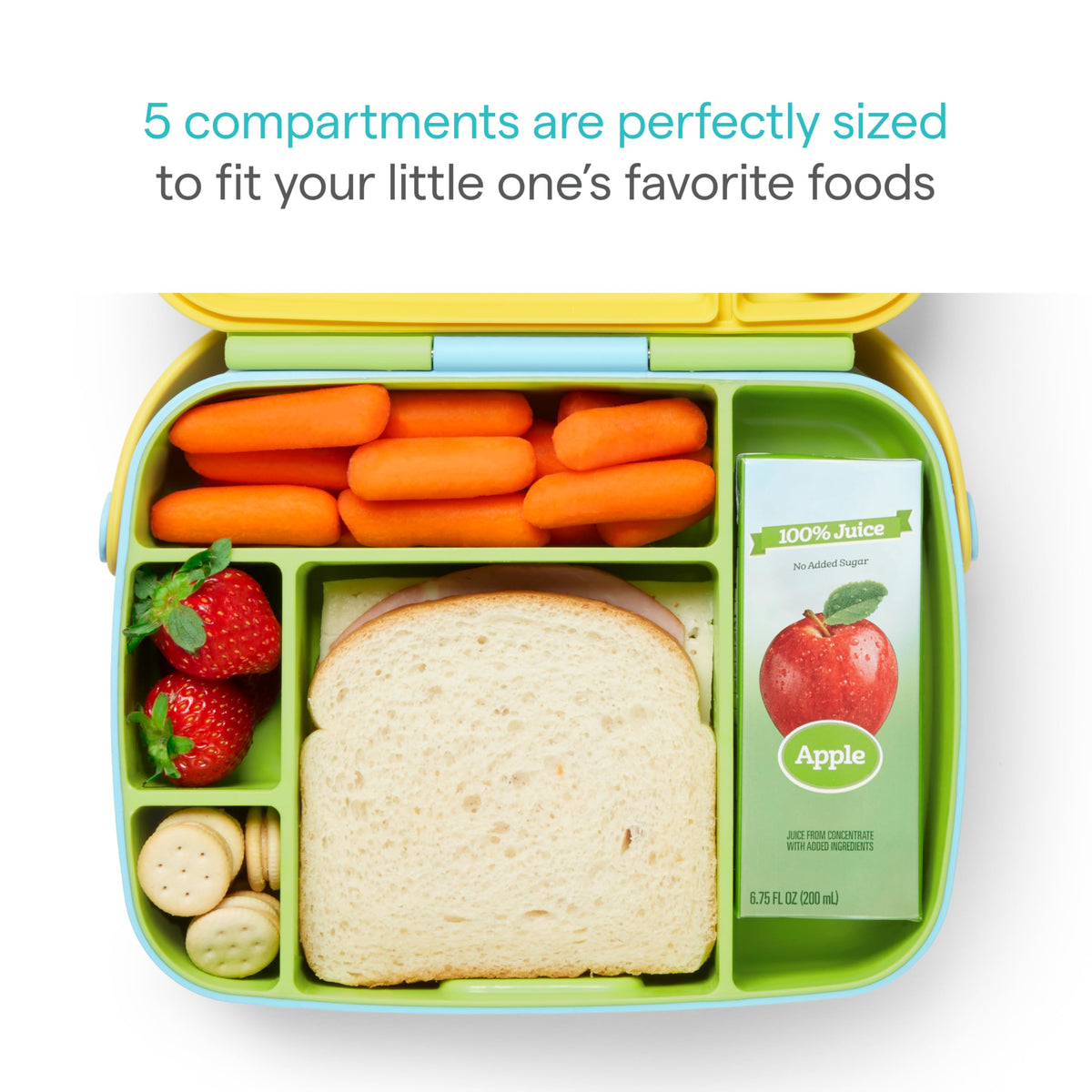 Munchkin Bento Box Toddler Lunch Box, Green