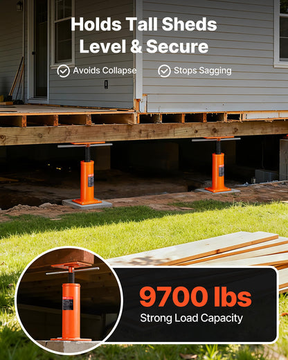 VEVOR House Floor Jacks, 2 Pack, 12"-16" Height Range, 9700 lbs Max Load Capacity Per Unit, Adjustable Support Beam Basement Jack Post Pole for Leveling, Steel Telescoping Jack for Temporary Support VEVOR