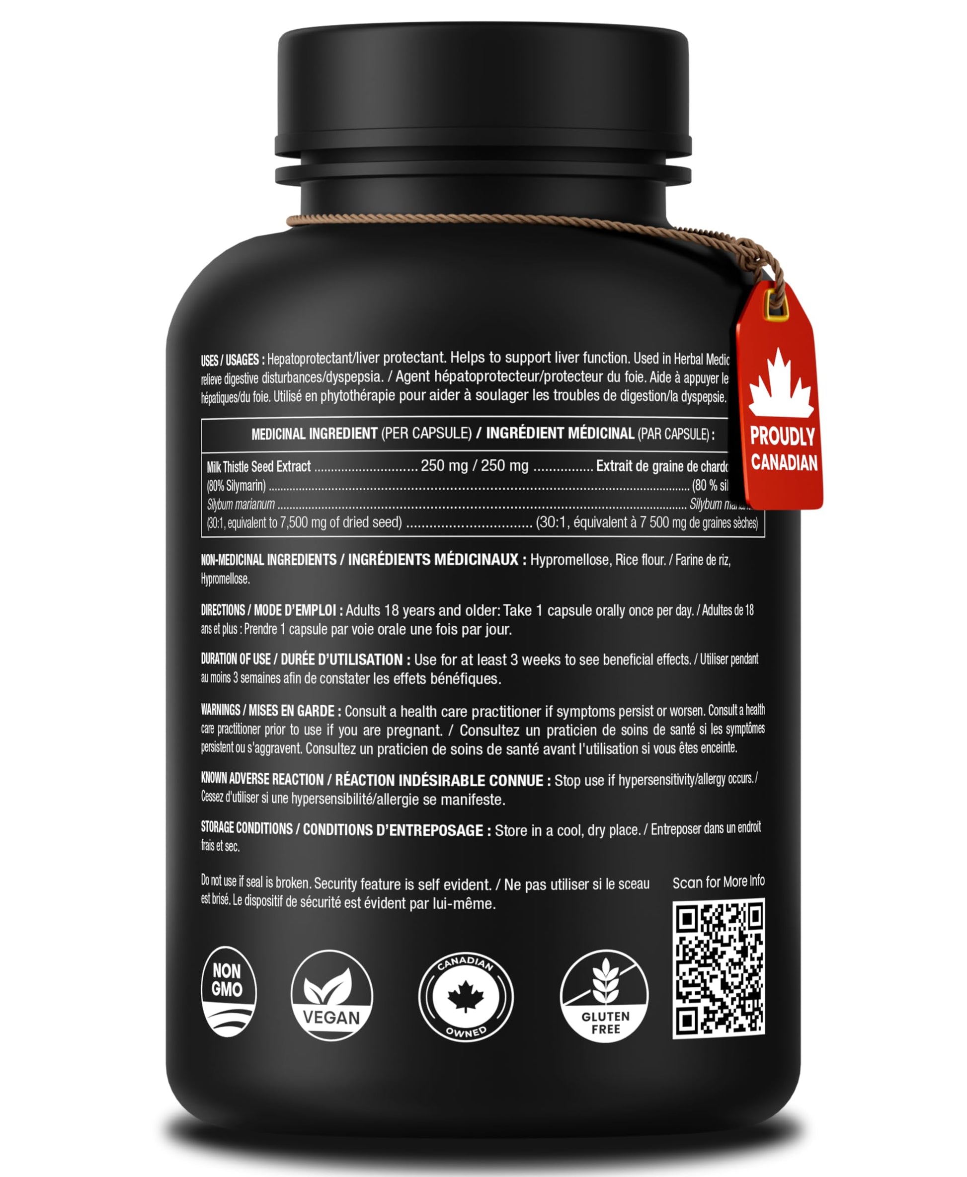 Milk Thistle Capsules – High Potency 30:1 Extract (7,500 mg Equivalent) with 80% Silymarin – Premium Liver Support Supplement for Healthy Flush & Detox – Vegan, Non-GMO – 180 Count - Available at All In One Marketplace Canada