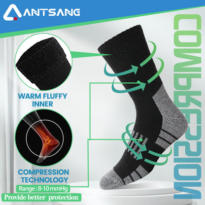 Merino Wool Socks for Men & Women Thermal Warm Winter Hiking Crew Thick Cozy Work Socks Gifts Stocking Stuffes for Mens(Black(4 Pairs)) 🍁 All In One Marketplace Canada