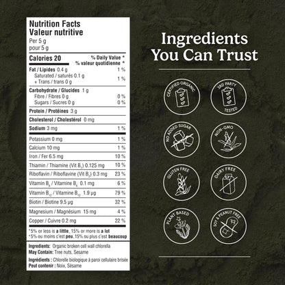 Organic Traditions Chlorella Algae Powder, Broken Cell Wall Formula, 5.3oz