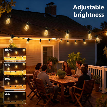 Joomer Solar String Lights Outdoor, 55FT S14, 16+2 Bulbs (2700K,Warm White) - Available at All In One Marketplace Canada
