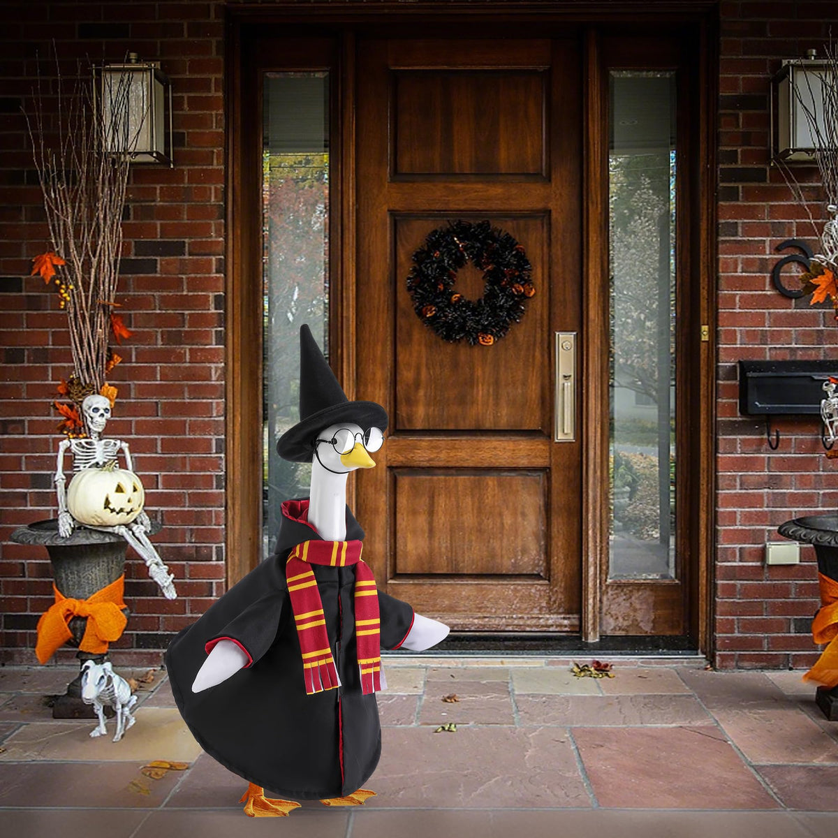 4Pcs Christmas Wizard Goose Outfits, Lawn Porch Goose Statue Wizard Costume 🍁 All In One Marketplace Canada