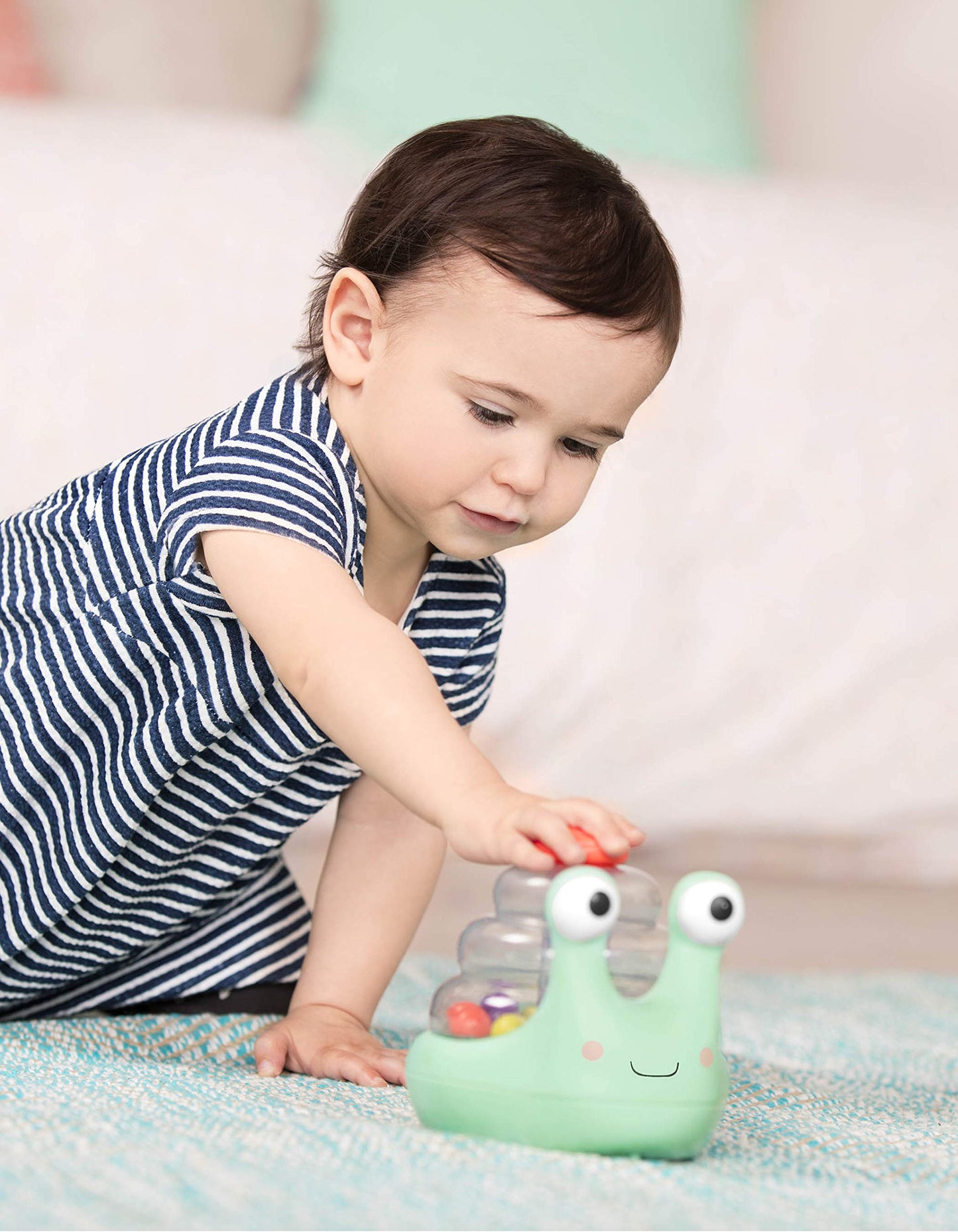 B. toys – Light Up Snail Ball PopperBaby Toy with Glowing Effects & Easy– Grip Handle – Interactive Educational Toy for Motor Skills Development – Colorful Baby Toys for 10+ Months B. toys